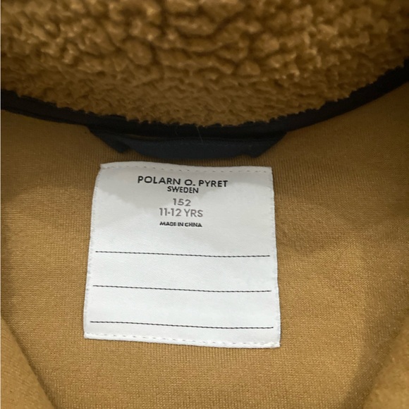 Polarn O. Pyret Eco Wind Fleece Jacket Size 11-12 Years Tan Brown Cozy Teddy - Picture 3 of 7